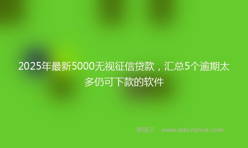 2025年最新5000无视征信贷款，汇总5个逾期太多仍可下款的软件