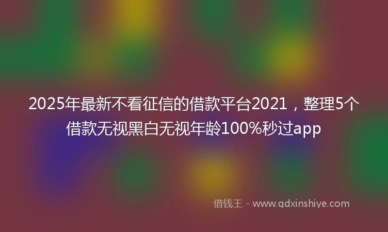 2025年最新不看征信的借款平台2021，整理5个借款无视黑白无视年龄100%秒过app