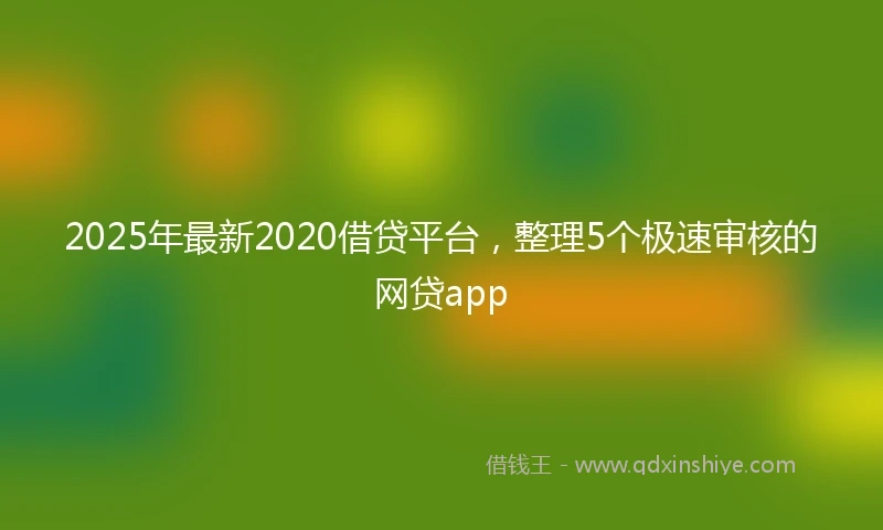 2025年最新2020借贷平台，整理5个极速审核的网贷app