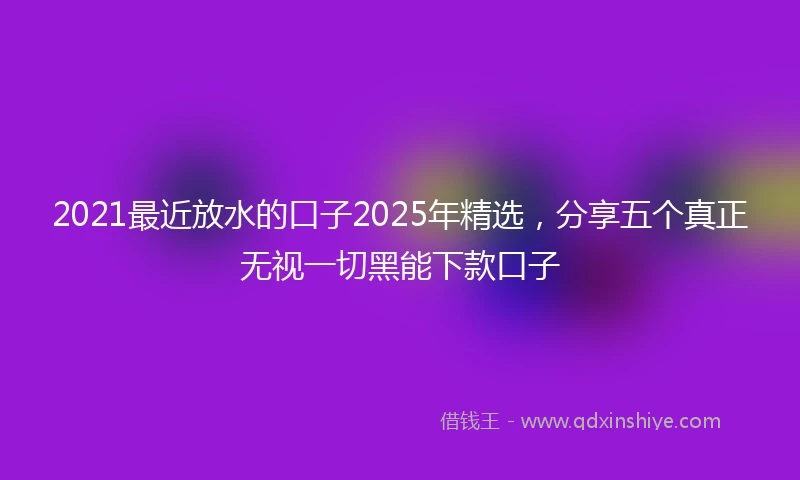 2021最近放水的口子2025年精选，分享五个真正无视一切黑能下款口子