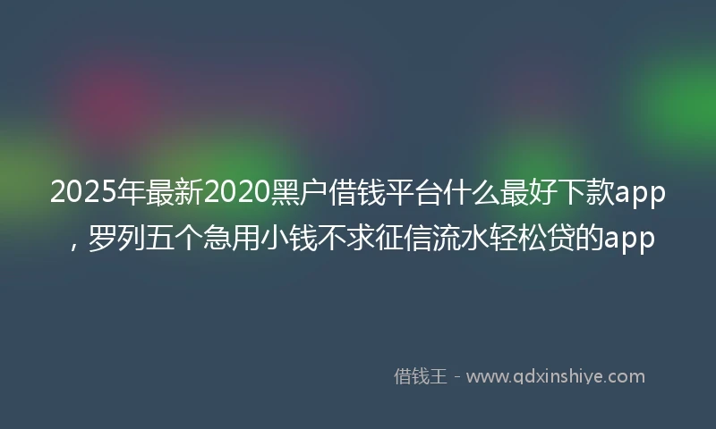 2025年最新2020黑户借钱平台什么最好下款app，罗列五个急用小钱不求征信流水轻松贷的app