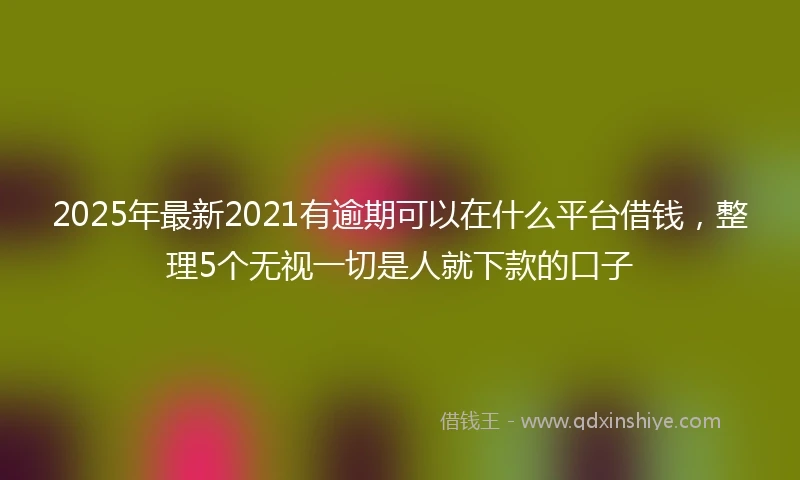 2025年最新2021有逾期可以在什么平台借钱，整理5个无视一切是人就下款的口子