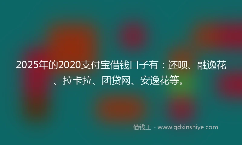 2025年的2020支付宝借钱口子有：还呗、融逸花、拉卡拉、团贷网、安逸花等。