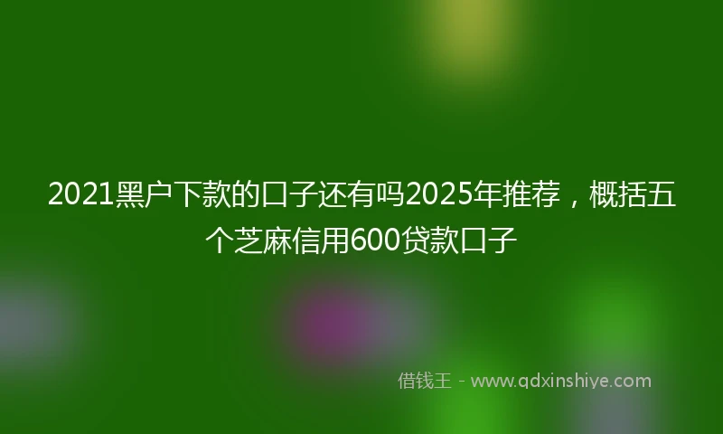 2021黑户下款的口子还有吗2025年推荐，概括五个芝麻信用600贷款口子
