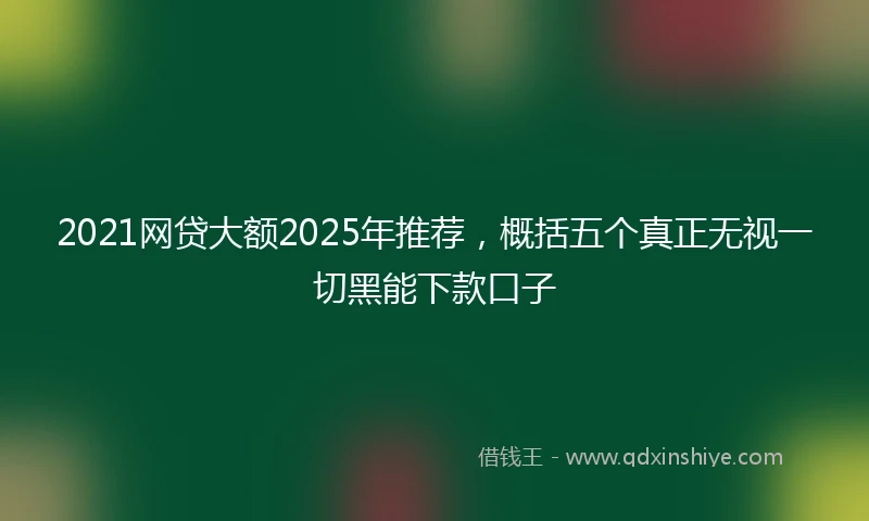 2021网贷大额2025年推荐，概括五个真正无视一切黑能下款口子