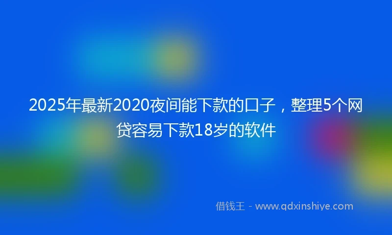 2025年最新2020夜间能下款的口子，整理5个网贷容易下款18岁的软件