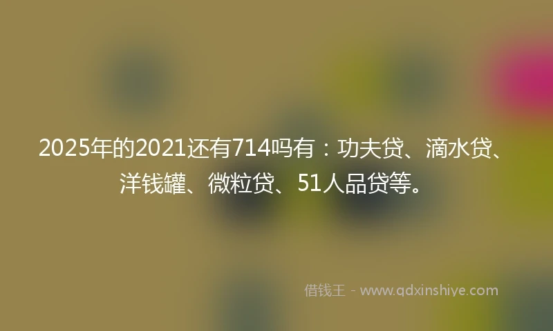 2025年的2021还有714吗有：功夫贷、滴水贷、洋钱罐、微粒贷、51人品贷等。