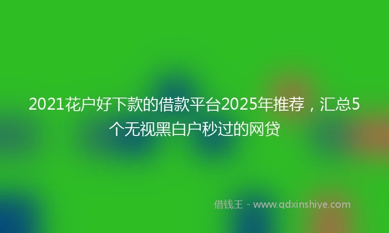 2021花户好下款的借款平台2025年推荐，汇总5个无视黑白户秒过的网贷