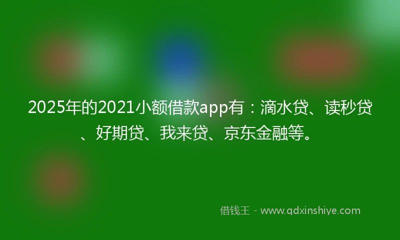 2025年的2021小额借款app有：滴水贷、读秒贷、好期贷、我来贷、京东金融等。