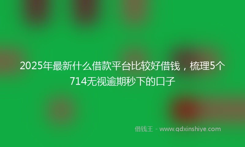 2025年最新什么借款平台比较好借钱，梳理5个714无视逾期秒下的口子