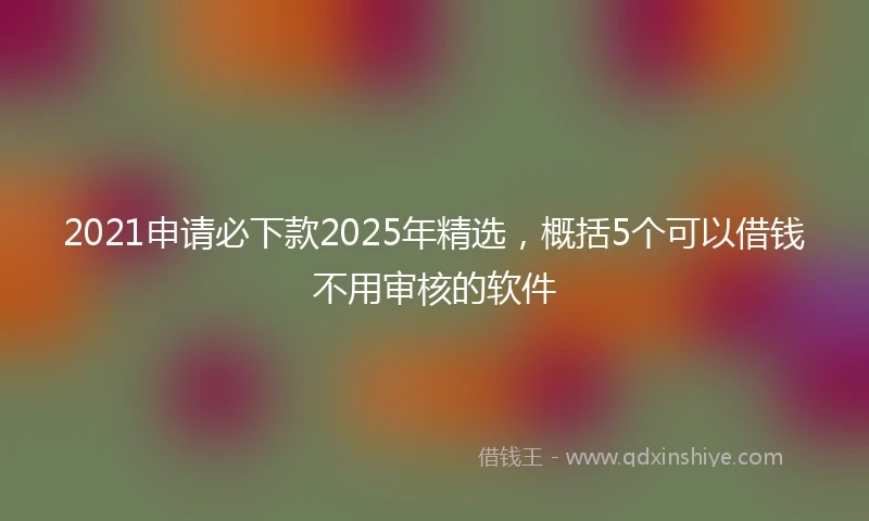 2021申请必下款2025年精选，概括5个可以借钱不用审核的软件