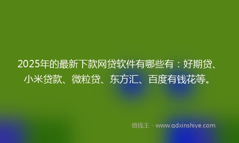 2025年的最新下款网贷软件有哪些有：好期贷、小米贷款、微粒贷、东方汇、百度有钱花等。