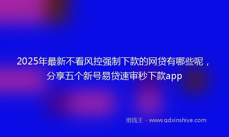 2025年最新不看风控强制下款的网贷有哪些呢，分享五个新号易贷速审秒下款app
