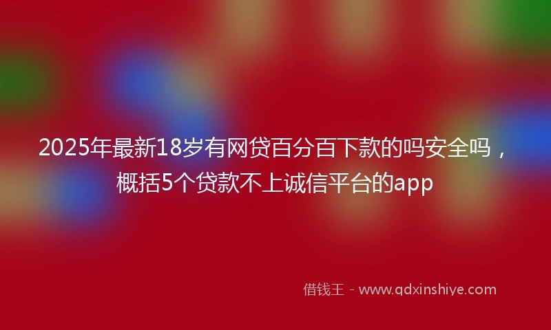 2025年最新18岁有网贷百分百下款的吗安全吗，概括5个贷款不上诚信平台的app