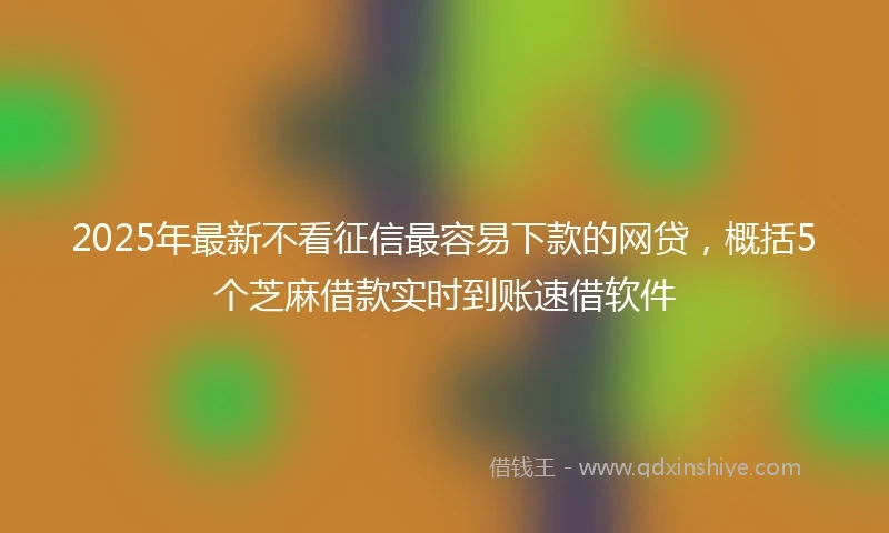 2025年最新不看征信最容易下款的网贷，概括5个芝麻借款实时到账速借软件