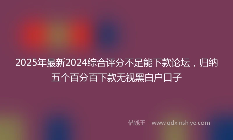2025年最新2024综合评分不足能下款论坛，归纳五个百分百下款无视黑白户口子