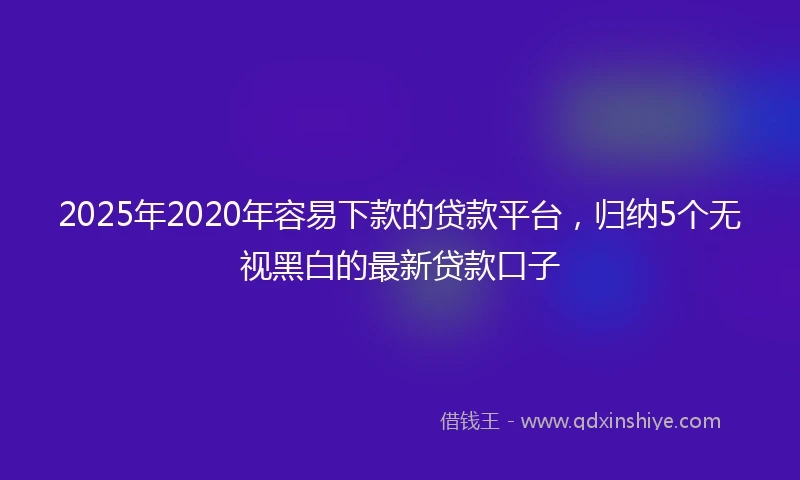 2025年2020年容易下款的贷款平台，归纳5个无视黑白的最新贷款口子