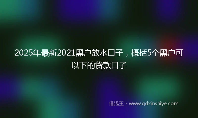 2025年最新2021黑户放水口子，概括5个黑户可以下的贷款口子