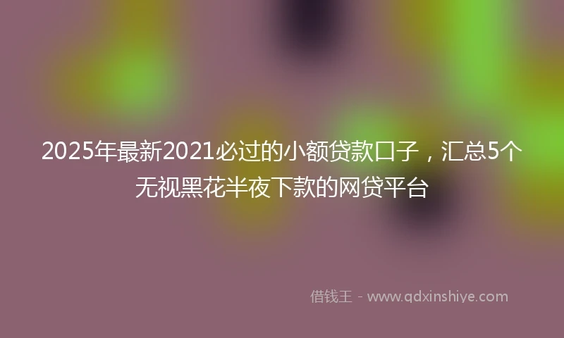 2025年最新2021必过的小额贷款口子，汇总5个无视黑花半夜下款的网贷平台