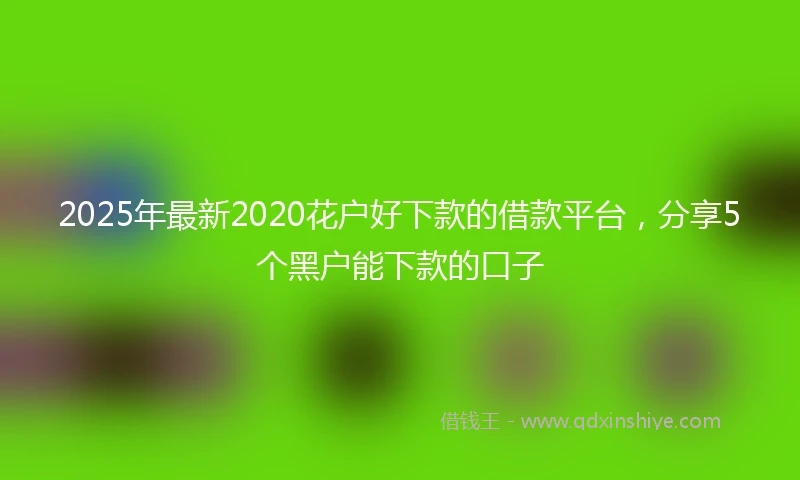 2025年最新2020花户好下款的借款平台，分享5个黑户能下款的口子