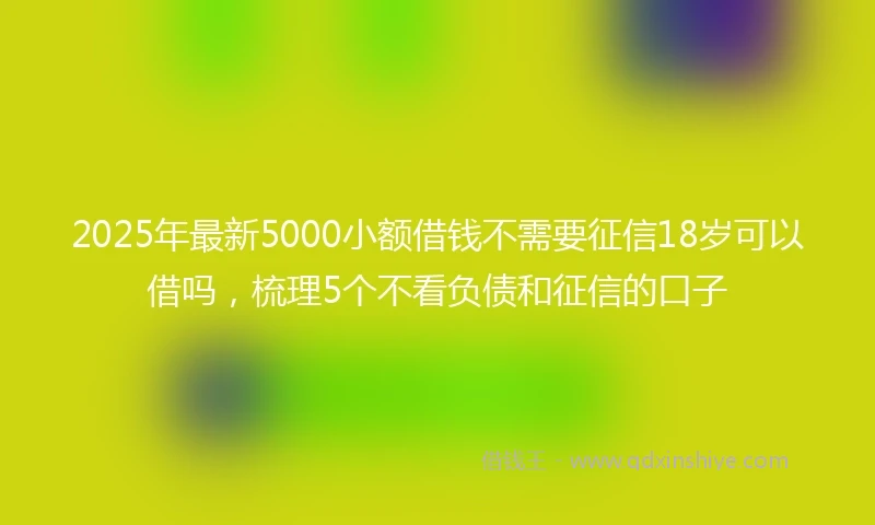 2025年最新5000小额借钱不需要征信18岁可以借吗，梳理5个不看负债和征信的口子