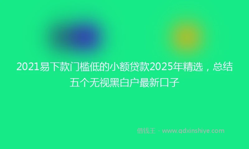 2021易下款门槛低的小额贷款2025年精选，总结五个无视黑白户最新口子
