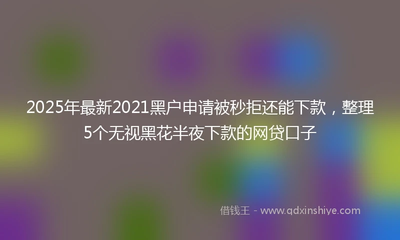 2025年最新2021黑户申请被秒拒还能下款，整理5个无视黑花半夜下款的网贷口子