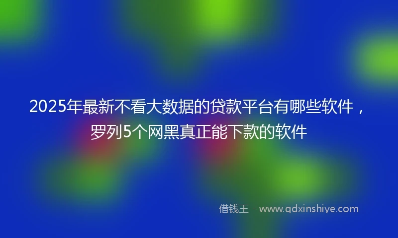 2025年最新不看大数据的贷款平台有哪些软件，罗列5个网黑真正能下款的软件