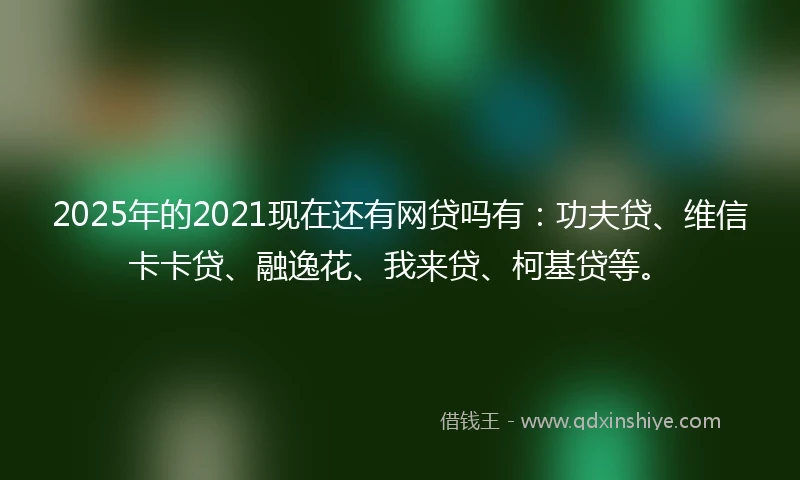 2025年的2021现在还有网贷吗有：功夫贷、维信卡卡贷、融逸花、我来贷、柯基贷等。