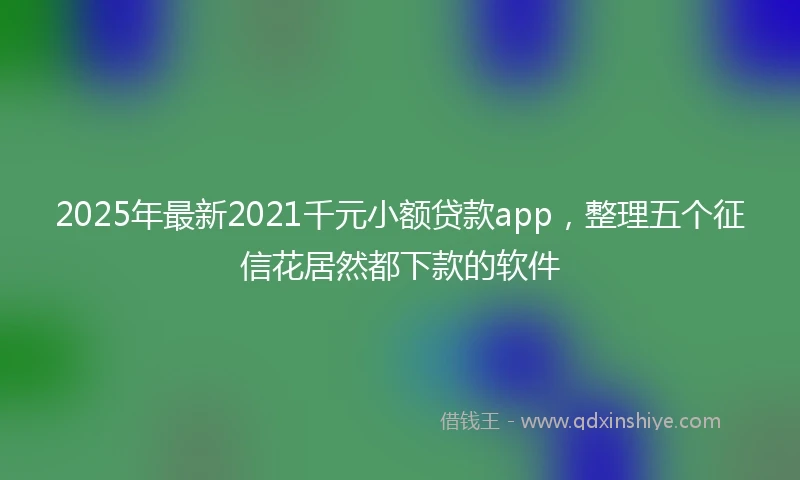 2025年最新2021千元小额贷款app，整理五个征信花居然都下款的软件