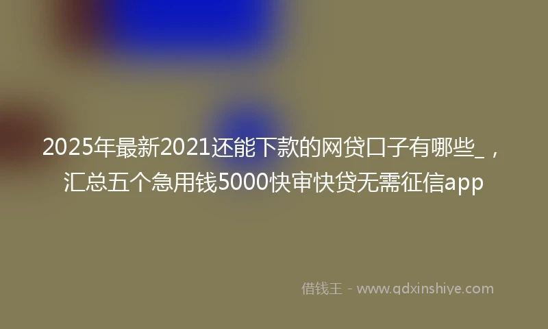 2025年最新2021还能下款的网贷口子有哪些_，汇总五个急用钱5000快审快贷无需征信app
