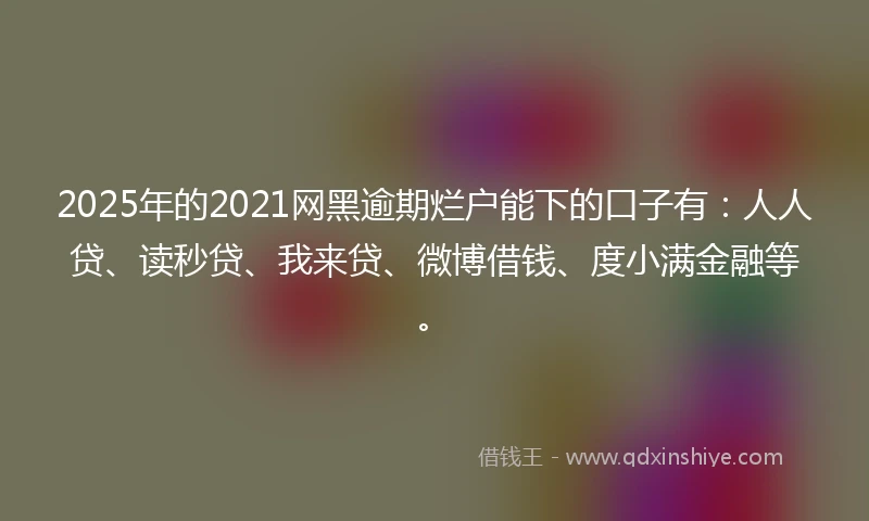 2025年的2021网黑逾期烂户能下的口子有：人人贷、读秒贷、我来贷、微博借钱、度小满金融等。