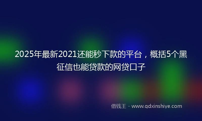 2025年最新2021还能秒下款的平台，概括5个黑征信也能贷款的网贷口子