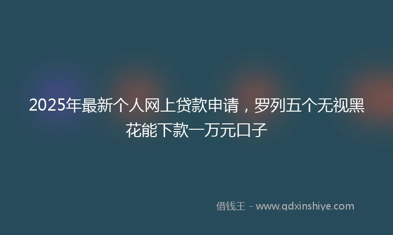 2025年最新个人网上贷款申请，罗列五个无视黑花能下款一万元口子