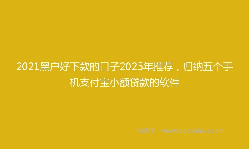2021黑户好下款的口子2025年推荐，归纳五个手机支付宝小额贷款的软件