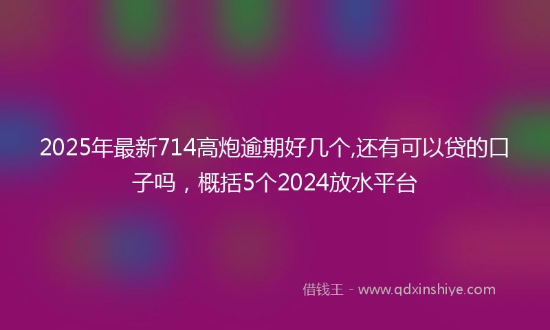 2025年最新714高炮逾期好几个,还有可以贷的口子吗，概括5个2024放水平台