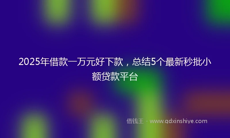 2025年借款一万元好下款，总结5个最新秒批小额贷款平台