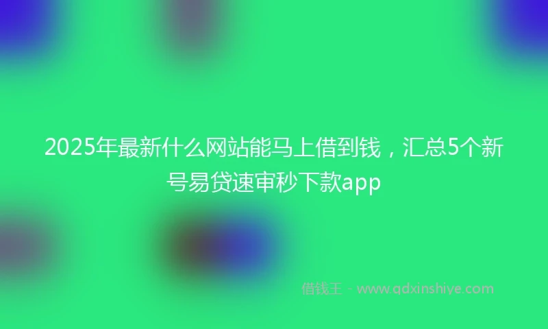 2025年最新什么网站能马上借到钱，汇总5个新号易贷速审秒下款app