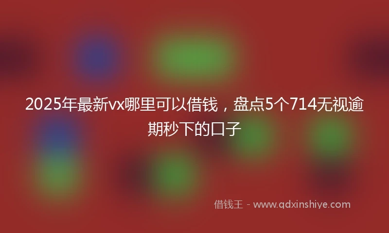 2025年最新vx哪里可以借钱，盘点5个714无视逾期秒下的口子