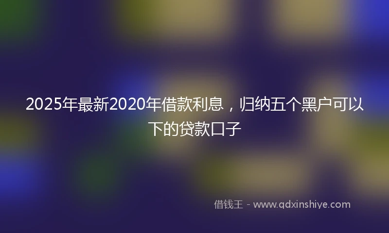 2025年最新2020年借款利息，归纳五个黑户可以下的贷款口子