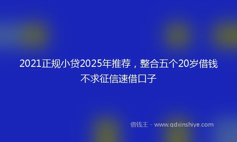2021正规小贷2025年推荐，整合五个20岁借钱不求征信速借口子