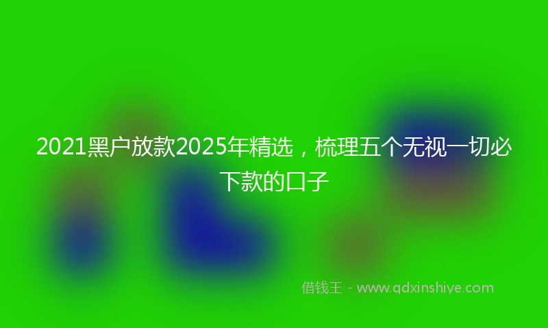 2021黑户放款2025年精选，梳理五个无视一切必下款的口子