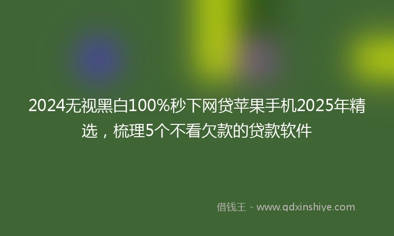 2024无视黑白100%秒下网贷苹果手机2025年精选，梳理5个不看欠款的贷款软件