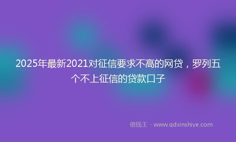 2025年最新2021对征信要求不高的网贷，罗列五个不上征信的贷款口子