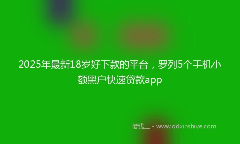 2025年最新18岁好下款的平台，罗列5个手机小额黑户快速贷款app