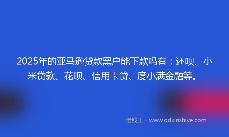 2025年的亚马逊贷款黑户能下款吗有：还呗、小米贷款、花呗、信用卡贷、度小满金融等。