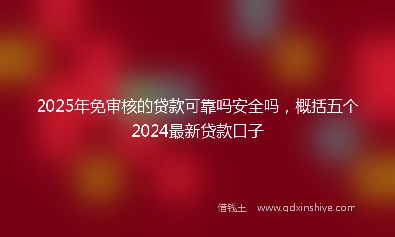 2025年免审核的贷款可靠吗安全吗，概括五个2024最新贷款口子