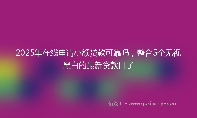 2025年在线申请小额贷款可靠吗，整合5个无视黑白的最新贷款口子