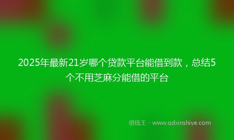2025年最新21岁哪个贷款平台能借到款，总结5个不用芝麻分能借的平台