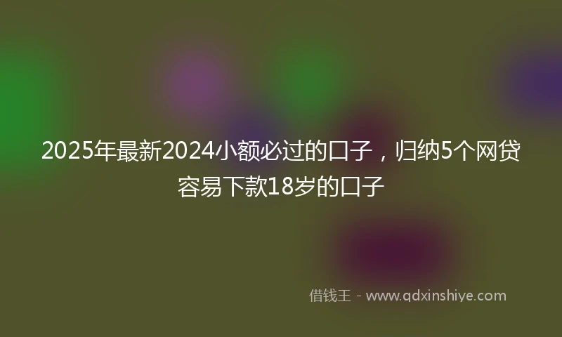 2025年最新2024小额必过的口子，归纳5个网贷容易下款18岁的口子